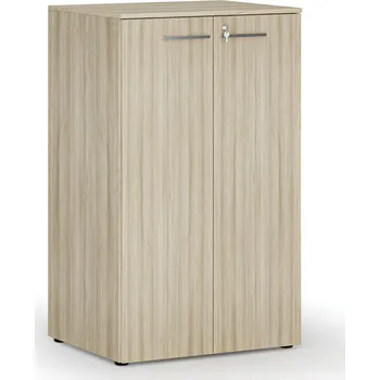 Kancelářská sestava Kancelářská skříň s dveřmi PRIMO WOOD, 3 police, 800 x 640 x 1335 mm, dub přírodní