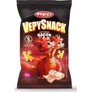 VEPYSNACK Kukuřičný snack s příchutí slaniny bez lepku 50g