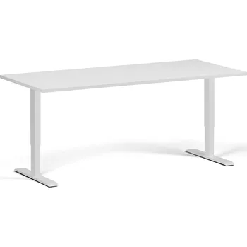 Počítačový stůl Výškově nastavitelný stůl, 180x80 cm, 2 motory, bílá podnož, bílá