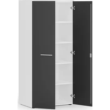 Policová skříň Kancelářská policová skříň PRIMO WHITE s dveřmi, 800 x 500 x 1781 mm, bílá/grafit