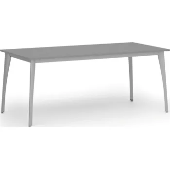 Psací stůl Jednací kancelářský stůl PRIMO OMEGA, 180x90 cm, šedá podnož, grafit