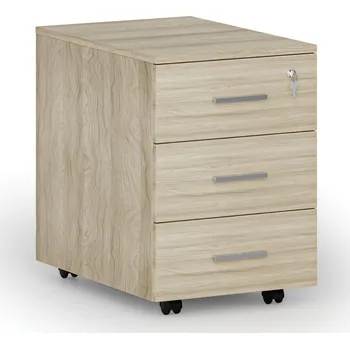 Kancelářská sestava Kancelářský mobilní kontejner SOLID, 3 zásuvky, dub přírodní
