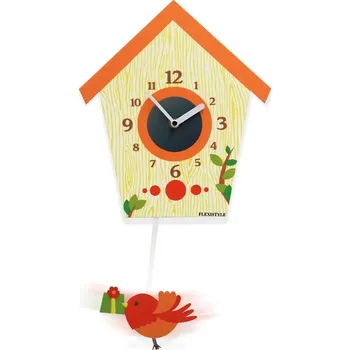 Hodiny Flexistyle z110 - dětské kyvadlové hodiny s ptáčkem