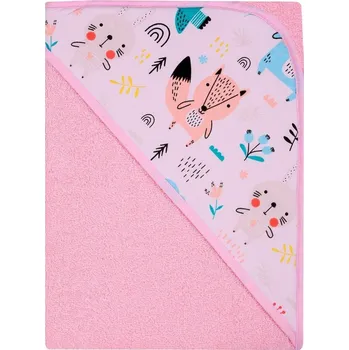 Dětská osuška s kapucí termofrote - růžová 100x100 cm