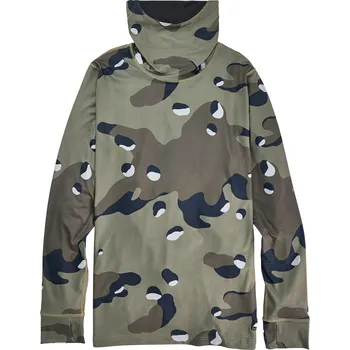 burton Pánské termoprádlo - tričko midweight long neck forest moss cookie camo