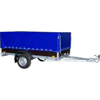 Plachta na motorové vozidlo Plachta s konstrukcí UNI/PROFI 2, podchozí výška 80cm, modrá RAL5013 + přísl.