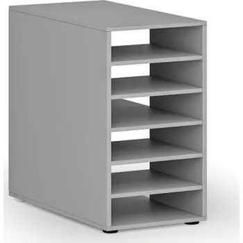 Policová skříň Přístavná policová skříňka k pracovnímu stolu PRIMO GRAY, pravá, šedá