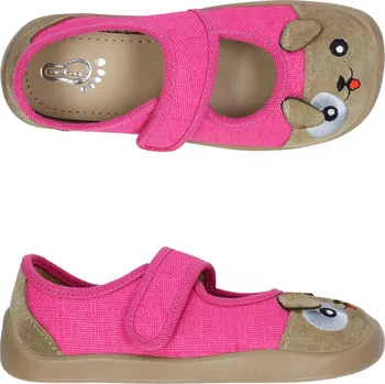 Dívčí bačkory Balerínky přezůvky 3F M-ATHENA 3BS2/LN23 bar3foot super flexi růžové pejsek barefoot velikost: 26
