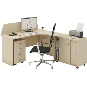 Kancelářská sestava Sestava kancelářského nábytku MIRELLI, typ F, pravá, bříza