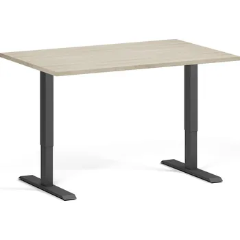 Počítačový stůl Výškově nastavitelný stůl, 120x80 cm, 1 motor, černá podnož, dub přírodní
