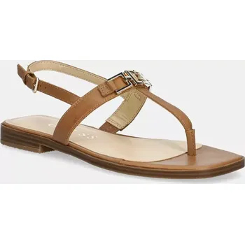 Dámské sandále Kožené sandály Guess REALITY dámské, hnědá barva, FLJREL LEA21 FLJREL.LEA21.TAN 88X, EUR 38