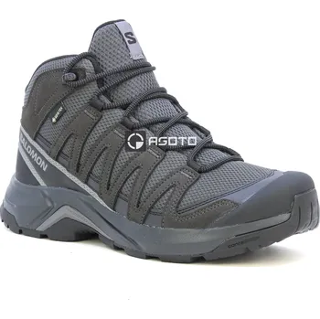 Pánská treková obuv SALOMON X-Adventure Recon GTX Mid šedá pánská kožená outdoor obuv Gore-Tex® 46