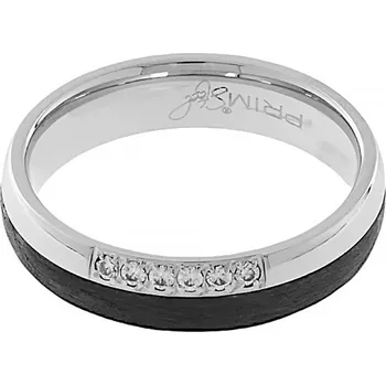 Souprava šperků MPM Dámský karbonový prsten 8029 (velikost 56) - stříbrnočerné barvy