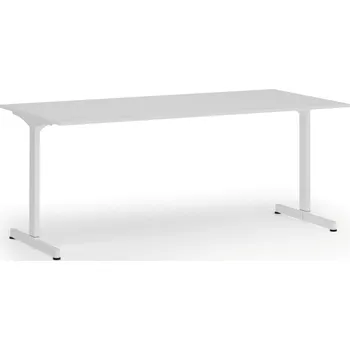 Psací stůl Kancelářský stůl PRIMO BETA, 180x90 cm, bílá podnož, bílá