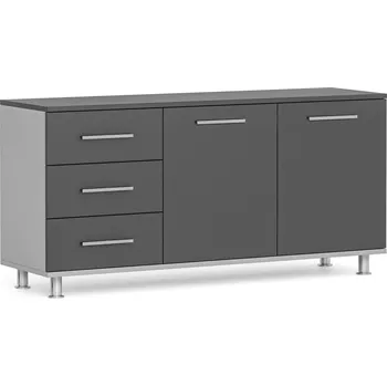 Kancelářská sestava Skříňka ke stolu PRIMO, levá, šedá / grafit