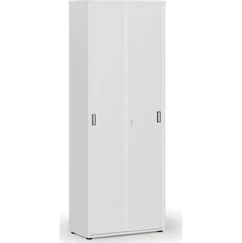 Kancelářská sestava Kancelářská skříň se zasouvacími dveřmi PRIMO WHITE, 800 x 420 x 2128 mm, bílá