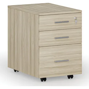 Kancelářská sestava Kancelářský mobilní kontejner na závěsné složky SEGMENT, 3 zásuvky, dub přírodní