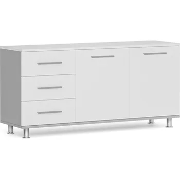 Kancelářská sestava Skříňka ke stolu PRIMO, levá, šedá / bílá