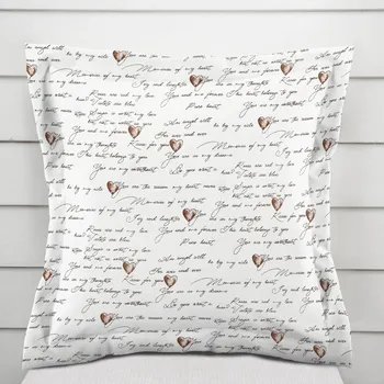 Povlak na polštářek Bavlněný povlak na polštář s lemem Sandra SA-028 Vyznání lásky 50 x 60 cm