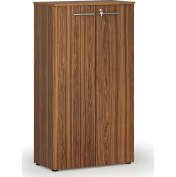 Kancelářská sestava Kancelářská skříň s dveřmi PRIMO WOOD, 800 x 420 x 1434 mm, ořech