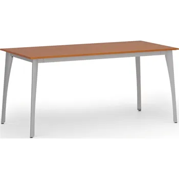 Psací stůl Jednací kancelářský stůl PRIMO OMEGA, 160x80 cm, šedá podnož, třešeň