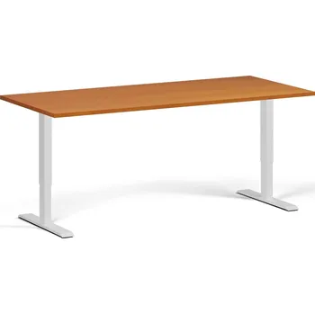 Počítačový stůl Výškově nastavitelný stůl, 180x80 cm, 1 motor, bílá podnož, třešeň