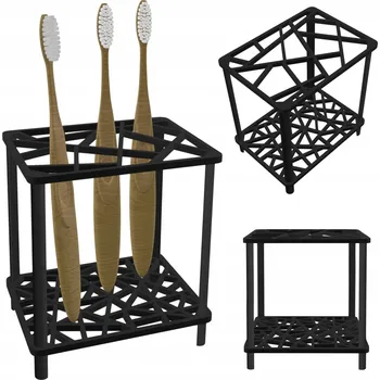 Stojan na zubní kartáčky PROTI PLÍSNI držák kartáčků ČERNÝ