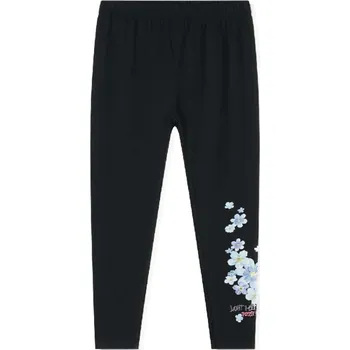 DÍVČÍ LEGÍNY BAVLNĚNÉ S KYTIČKAMI NOVINKA Barva: Černá, Velikost: 122