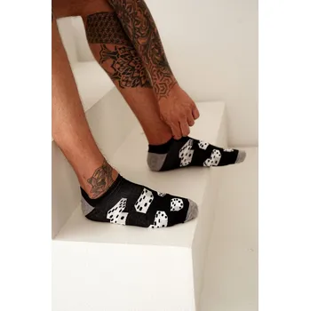 Pánské ponožky Veselé kotníkové ponožky Milena Kostky Velikost ponožek: 39-43 Černá