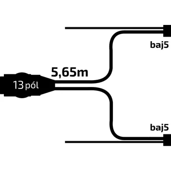 Příslušenství pro přívěs Kabeláž 5,65 m/13-pól. zástrčka, s předními vývody QS150, baj5, VAPP