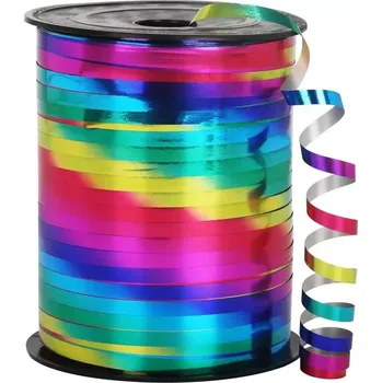 Stuha Dekorativní holografická stuha duhová 90m 5mm
