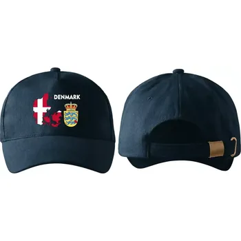 Kšiltovka kšiltovka s vlajkou DÁNSKA navy modrá (pánská kšiltovka vlajka a znakem DÁNSKA)