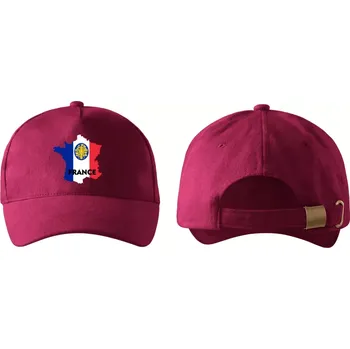 Kšiltovka kšiltovka s vlajkou FRANCIE vínová (pánská kšiltovka vlajka a znakem FRANCIE fRANCE)