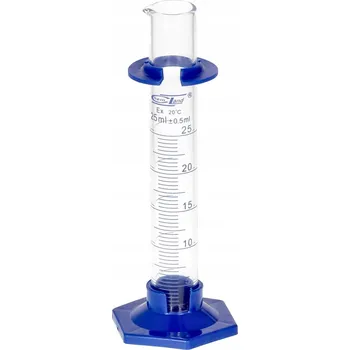 Sklenice Odměrný válec skleněný 25 ml s PP základnou