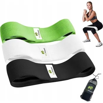 EcoPhant Hip Mini Sada Odporových Gum z Látky pro Cvičení – Silné Popruhy Fitness