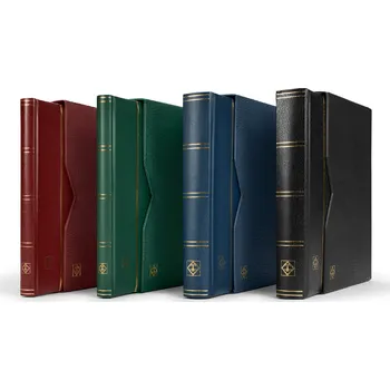 Obal pro sběratelský předmět Leuchtturm PREMIUM vatovaný zásobník s černými listy Barva: Modrá, Počet stran: 32 stran, Provedení: S ochrannou kazetou