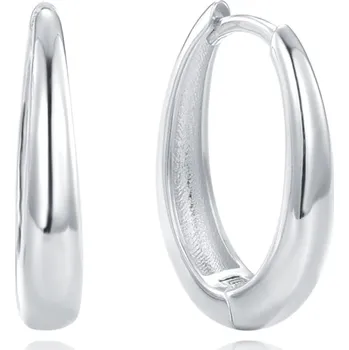 Módní doplněk MINET Minimalistické stříbrné náušnice silné kroužky (2)