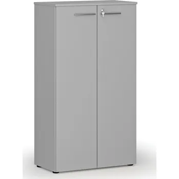 Kancelářská sestava Kancelářská skříň s dveřmi PRIMO GRAY, 800 x 420 x 1434 mm, šedá