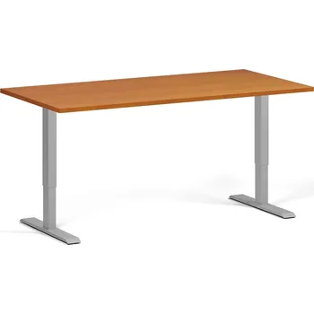 Počítačový stůl Výškově nastavitelný stůl, 160x80 cm, 1 motor, šedá podnož, třešeň