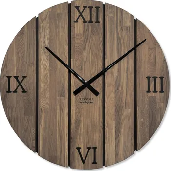 Hodiny Flexistyle z246 - extra velké 80 cm nástěnné hodiny z přírodního dubu