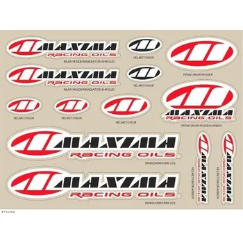Motokosmetika MAXIMA Decal Sheet - Assorted logos 15 mil / Size 11" x 14" (28cm x 23.5cm) 10009M