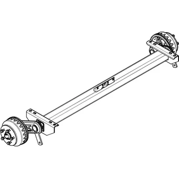 Přívěs k motorovému vozidlu Náprava KNOTT VGB 15 (1500 kg) b=1300 mm, c=1750 mm, 200x50, 112x5, horní držák lan