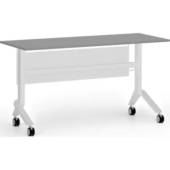Kancelářská sestava Mobilní stůl PRIMO MOVE, 140x60 cm, bílá podnož, grafit