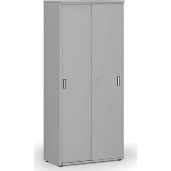 Kancelářská sestava Skříň se zasouvacími dveřmi PRIMO GRAY, 800 x 420 x 1781 mm, šedá