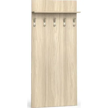 Kancelářská sestava Věšáková stěna PRIMO WOOD, 5 háčků, police, dub přírodní