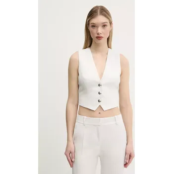 Dámská vesta Vesta HUGO šedá barva, jednořadá, 50537760 09X, vel. 40