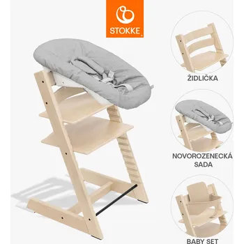 Jídelní židlička Stokke Židlička Tripp Trapp® + Baby set + novorozenecká sada Natural - zvýhodněný set