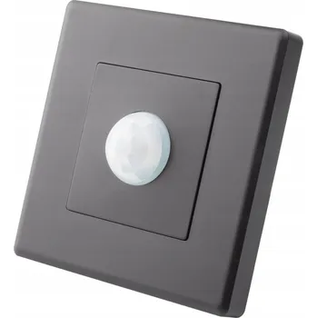 Spínač s PIR čidlem pohybu a soumrakovým senzorem, černý, s plastovým rámečkem LUUNA