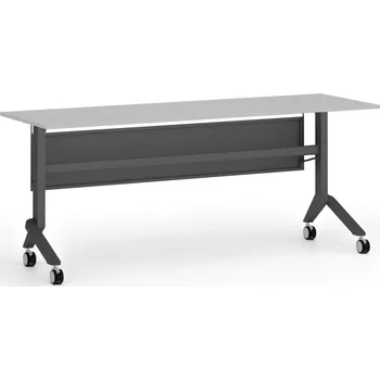 Kancelářská sestava Mobilní stůl PRIMO MOVE, 180x60 cm, černá podnož, šedá