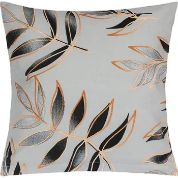 Povlak na dekorativní polštářek Bellatex Povláček bavlněný 40x40 cm List šedá